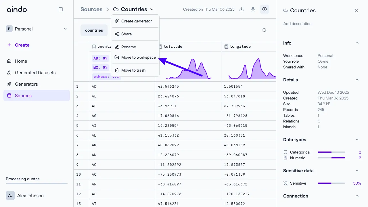 Move workspace resource